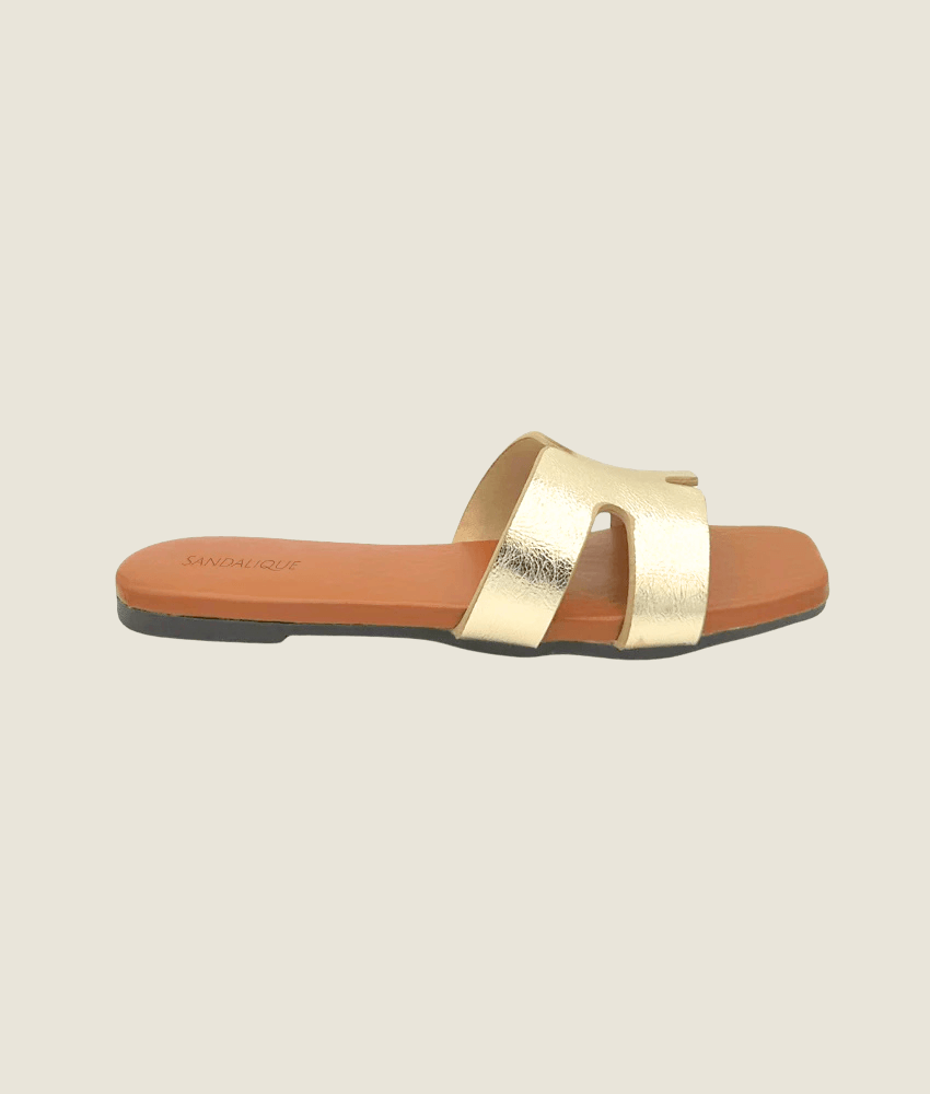 Casual Metallic Flat Slippers for Women - FT10029 - Sandalique Flats
