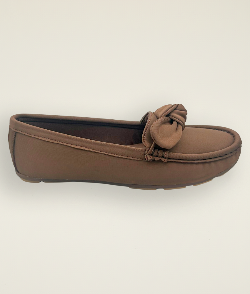 Women's Brown casual knot loafer with soft upper and flexible sole – Sandalique