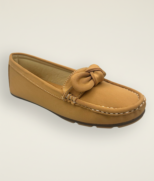 Stylish Mustard casual knot loafer for women, versatile everyday footwear