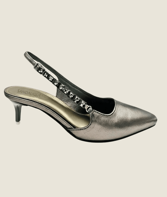 Fancy Ankle Chain Small Heel – SM10030 - Sandalique Small Heel