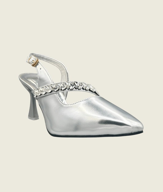 Regal Aura Jeweled Slingbacks - HH1007