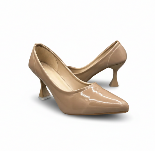 Sandalique HH10022 Nude Gloss Prism Heels