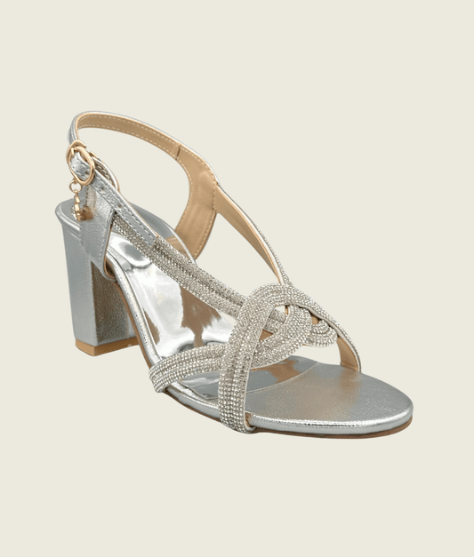 Sparkle Knot Slingback Heels - HH10019