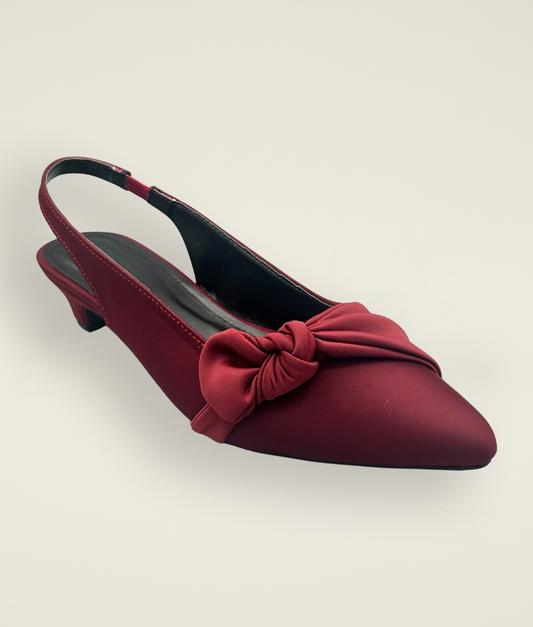 Casual Side Knot Satin Small Heel – SM10036