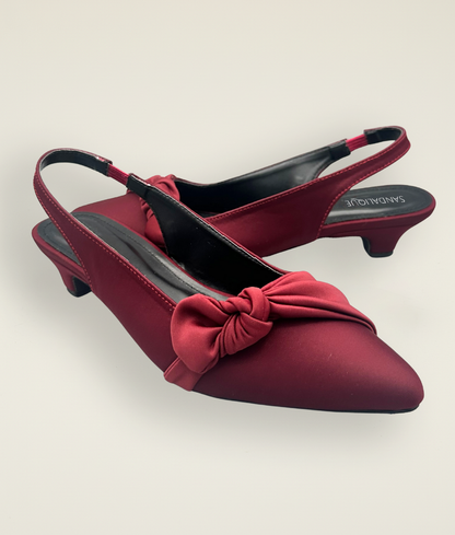 Casual Side Knot Satin Small Heel – SM10036