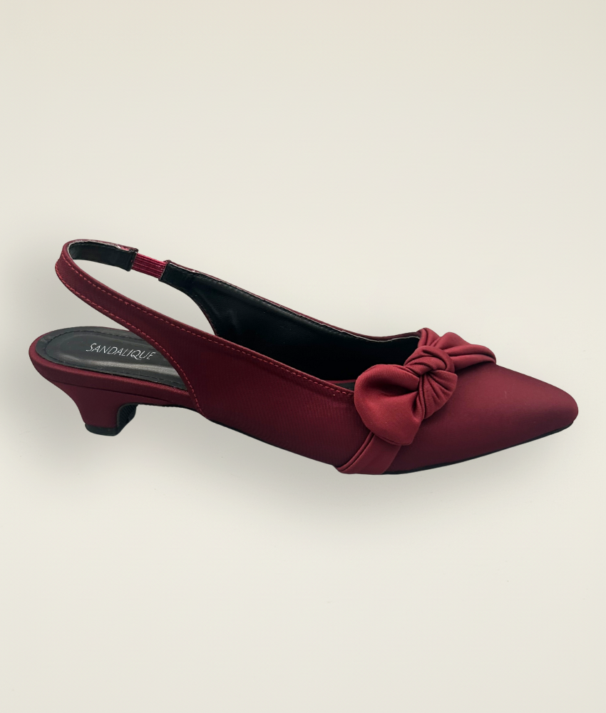 Casual Side Knot Satin Small Heel – SM10036