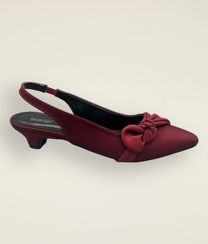 Casual Side Knot Satin Small Heel – SM10036