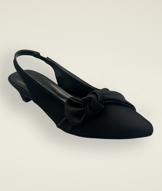 Casual Side Knot Satin Small Heel – SM10036
