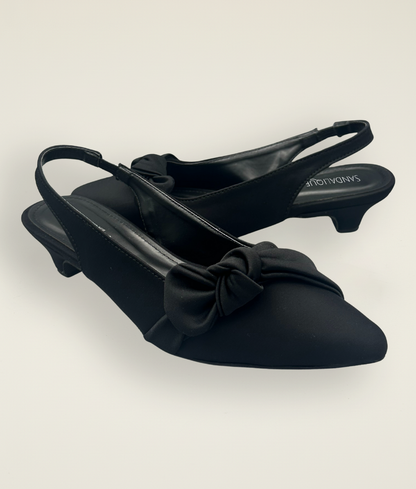 Casual Side Knot Satin Small Heel – SM10036
