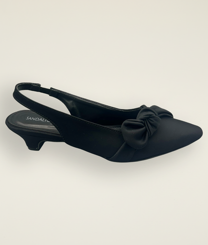 Casual Side Knot Satin Small Heel – SM10036