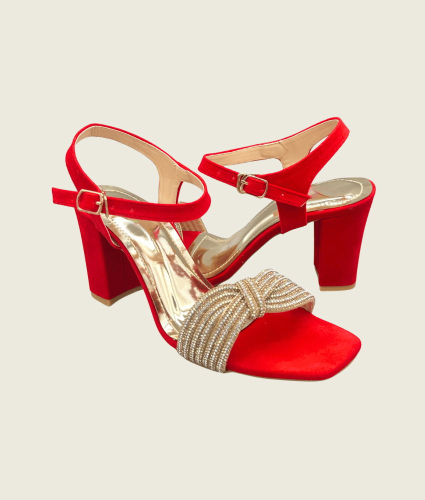 Gleam-Knot Block Heels - HH1006