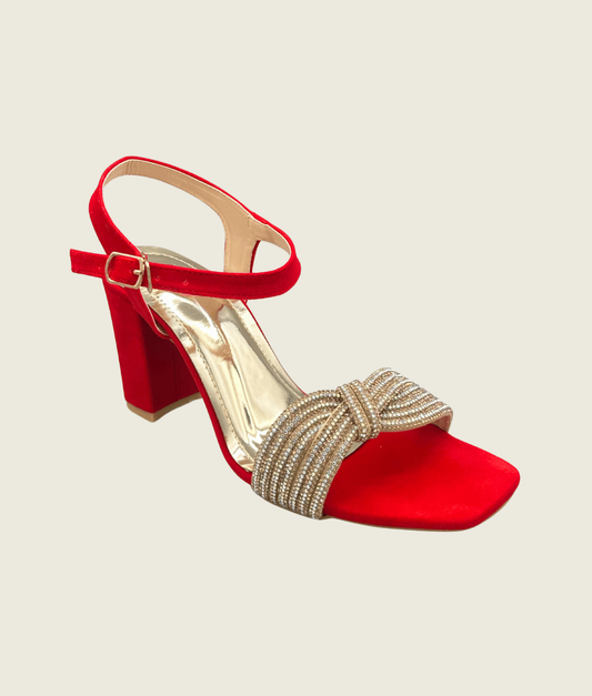 Gleam-Knot Block Heels - HH1006