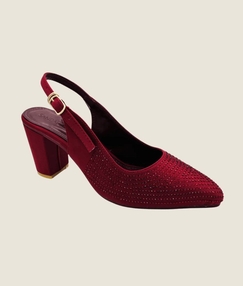 Beaded Block Heel Sandal – HH10036 - Sandalique Block Heel