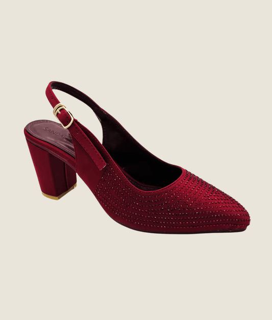 Beaded Block Heel Sandal – HH10036 - Sandalique Block Heel