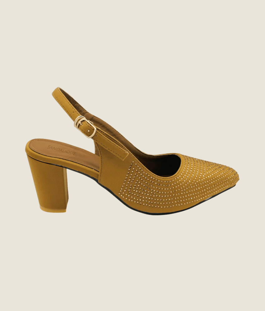 Beaded Block Heel Sandal – HH10036 - Sandalique Block Heel