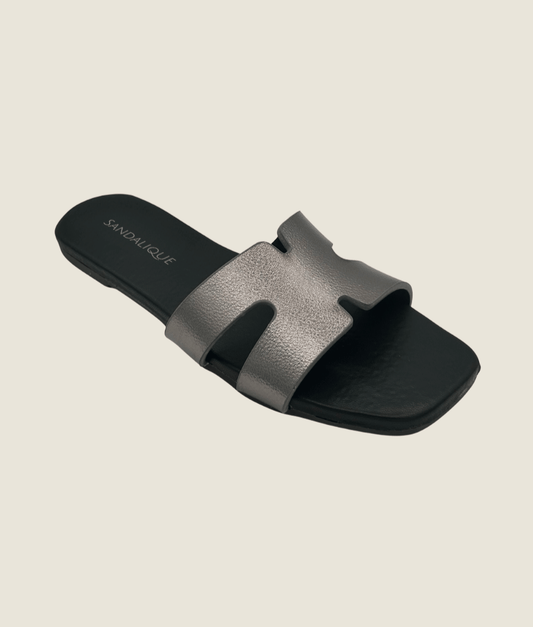 Casual Metallic Flat Slippers for Women - FT10029 - Sandalique Flats
