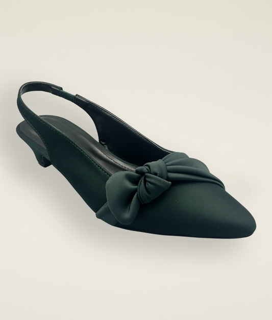 Casual Side Knot Satin Small Heel – SM10036 - Sandalique Small Heel