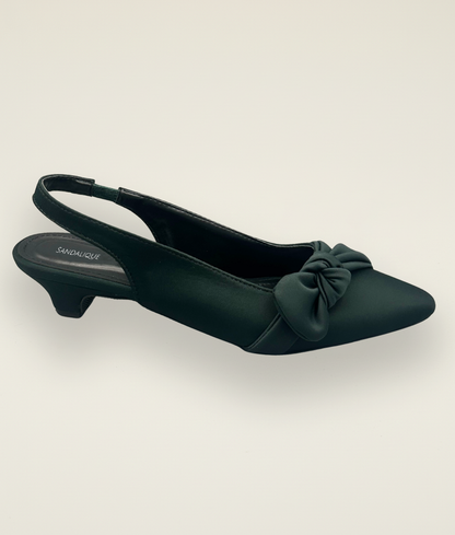 Casual Side Knot Satin Small Heel – SM10036 - Sandalique Small Heel