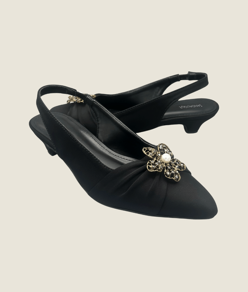 Casual buckle Satin sandal Small Heel SM10031