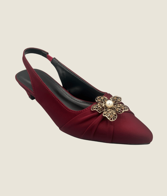 Casual buckle Satin sandal Small Heel SM10031