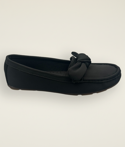 Women's black casual knot loafer with soft upper and flexible sole – Sandalique