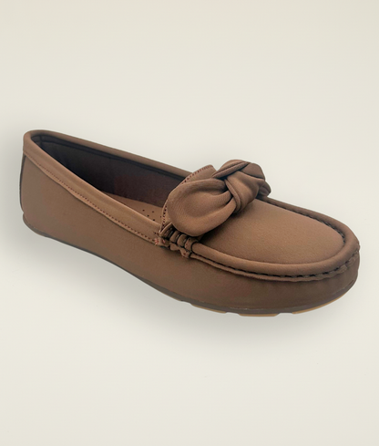Stylish Brown casual knot loafer for women, versatile everyday footwear
