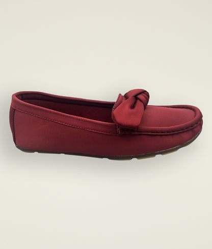 Women's Maroon casual knot loafer with soft upper and flexible sole – Sandalique