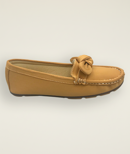 Women's Mustard casual knot loafer with soft upper and flexible sole – Sandalique