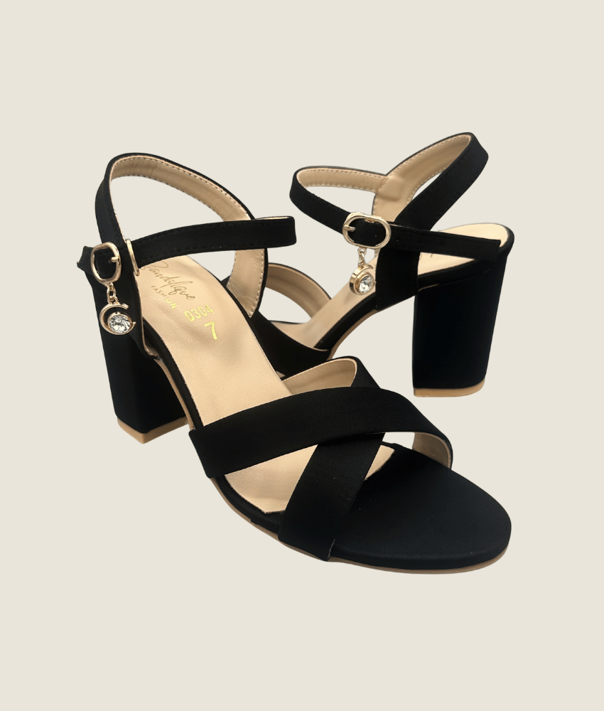 Cross Patent Block Heel Sandal – HH10033