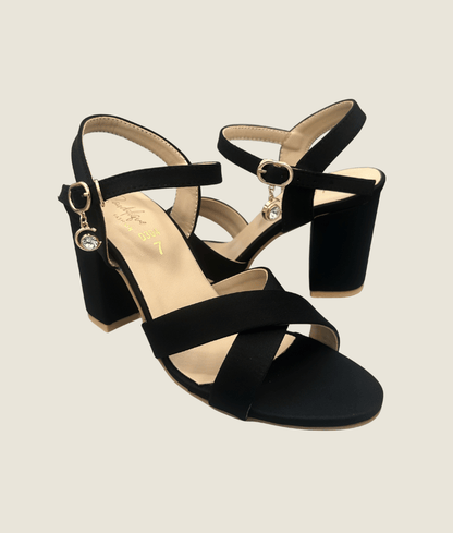 Cross Patent Block Heel Sandal – HH10033