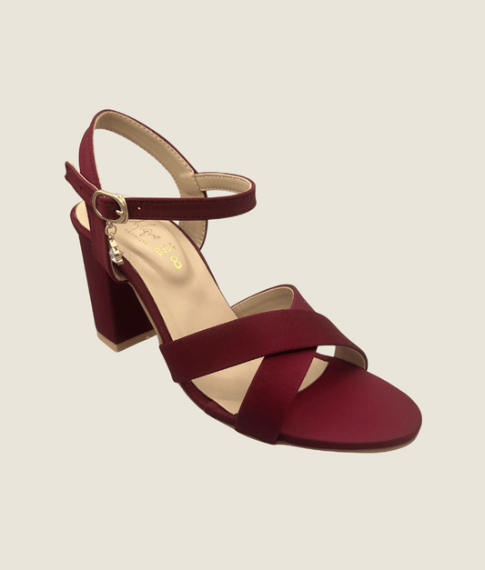 Cross Patent Block Heel Sandal – HH10033