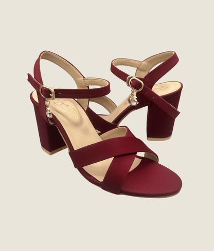 Cross Patent Block Heel Sandal – HH10033
