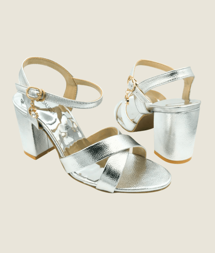Cross Patent Block Heel Sandal – HH10033 - Sandalique High Heel