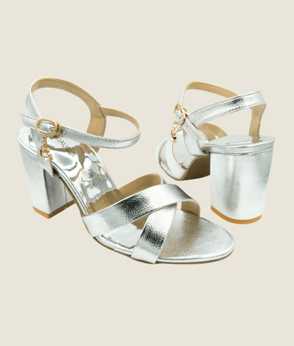 Cross Patent Block Heel Sandal – HH10033 - Sandalique High Heel