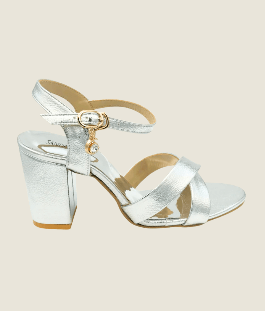 Cross Patent Block Heel Sandal – HH10033 - Sandalique High Heel