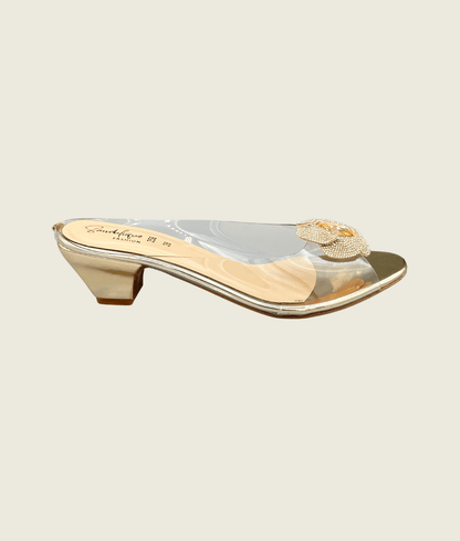 Crystal Bloom Clear-Strap Mules - MH1002