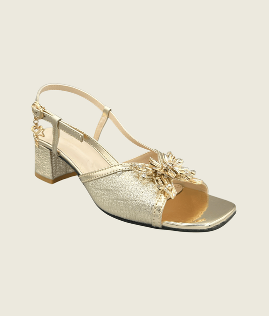 Crystal Bloom Slingback Heels - MH1008