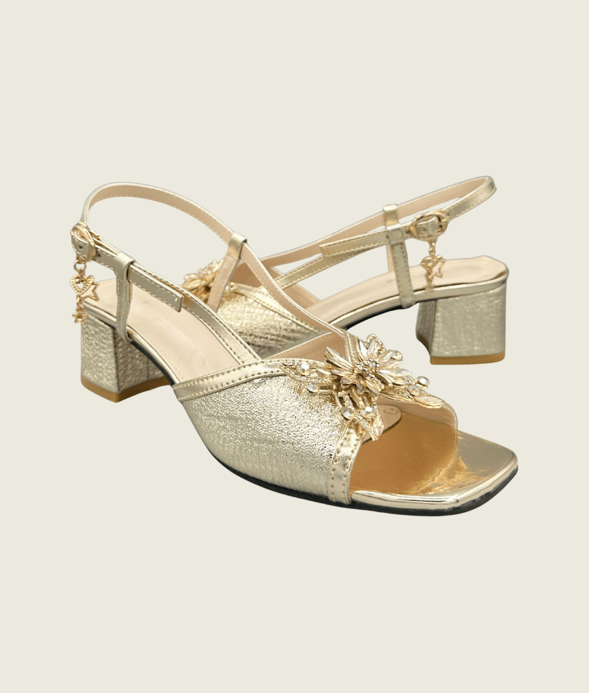 Crystal Bloom Slingback Heels - MH1008