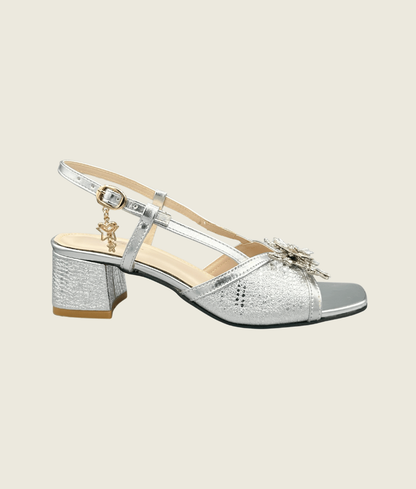 Crystal Bloom Slingback Heels - MH1008