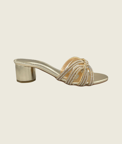 Crystal Knot Mid-Heel Slip-On - MH1009