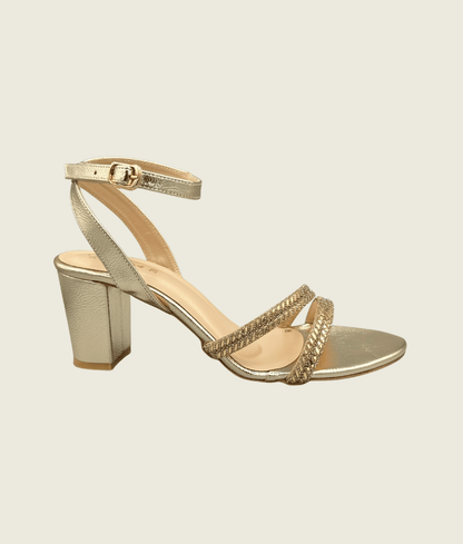 Crystal Strap Block Heel Sandals - HH10021