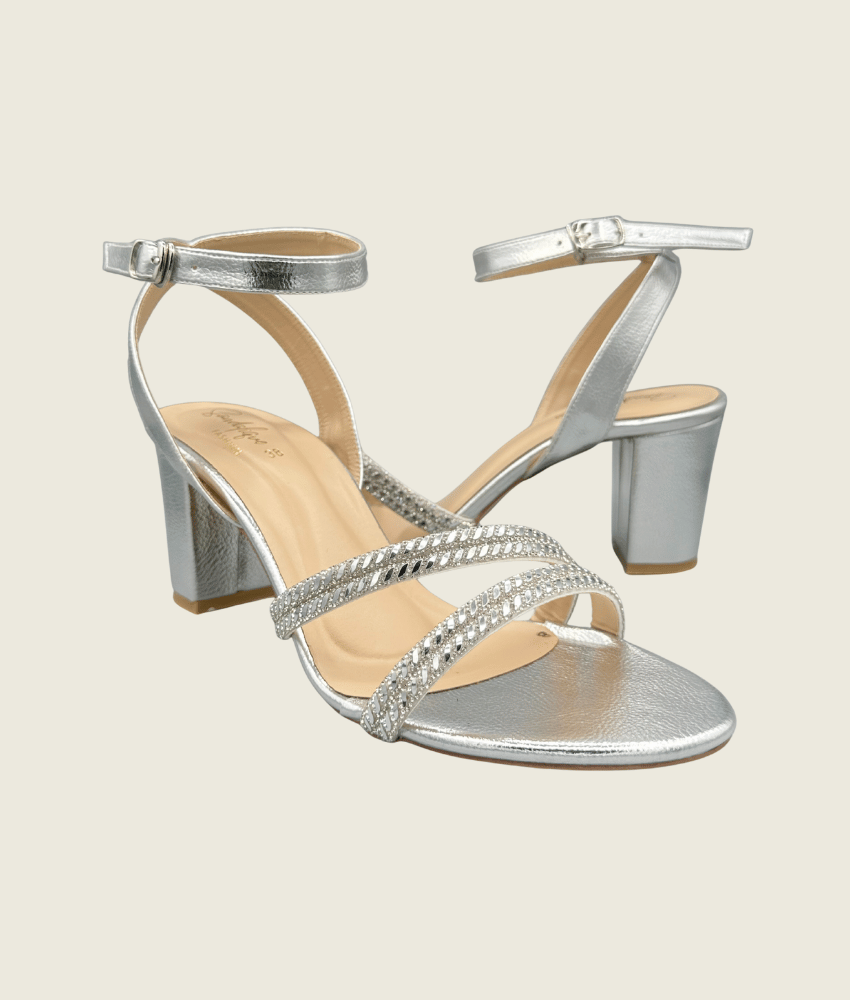 Crystal Strap Block Heel Sandals - HH10021