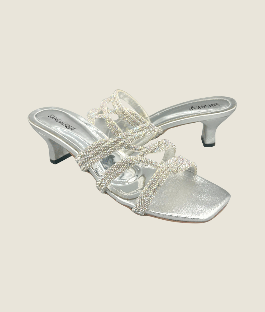 Crystal Strappy Medium Heel MH10024