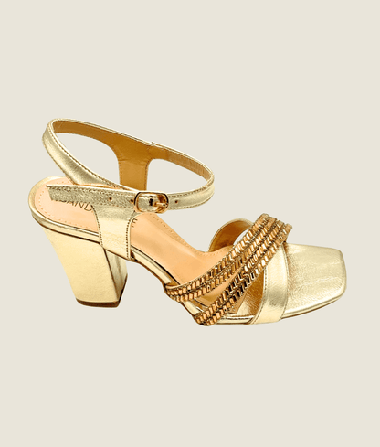 Dual Chained Fancy Block Heel – HH10035 - Sandalique Block Heel