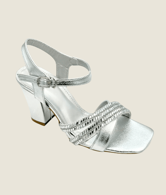 Dual Chained Fancy Block Heel – HH10035 - Sandalique Block Heel