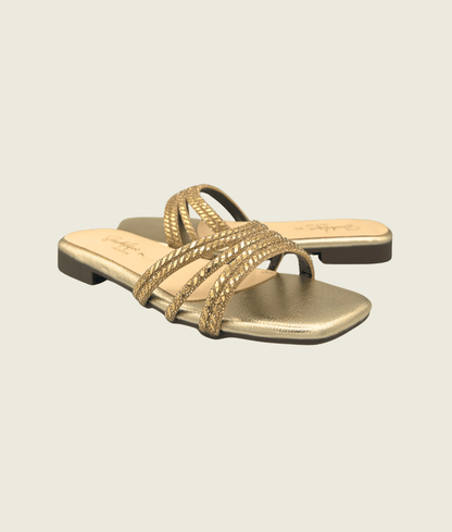 FT10019GD Five stripes flats