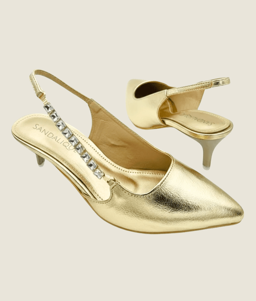 Fancy Ankle Chain Small Heel – SM10030 - Sandalique Small Heel