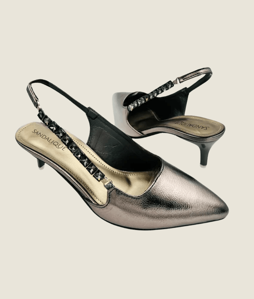 Fancy Ankle Chain Small Heel – SM10030 - Sandalique Small Heel