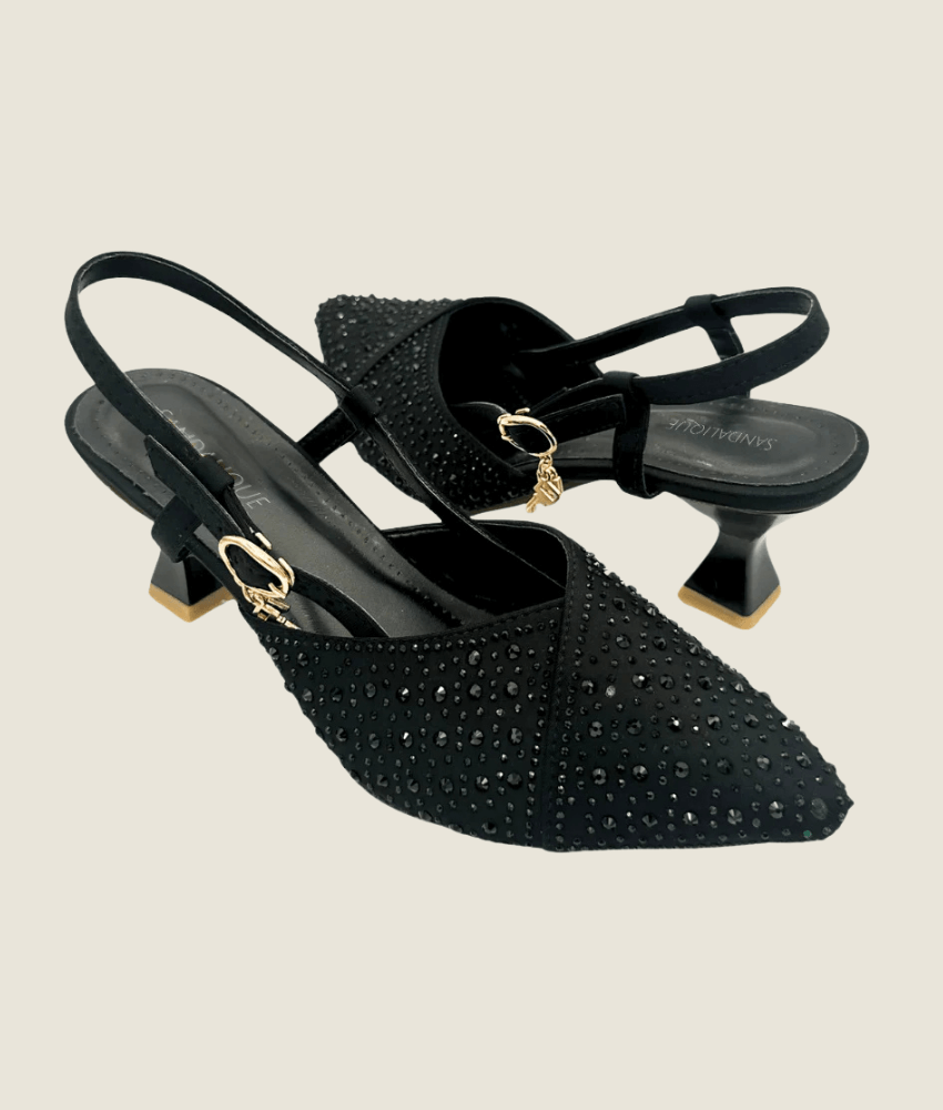 Fancy Beaded Small Heel – SM10035 - Sandalique Small Heel