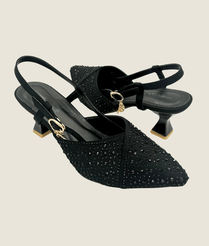 Fancy Beaded Small Heel – SM10035 - Sandalique Small Heel